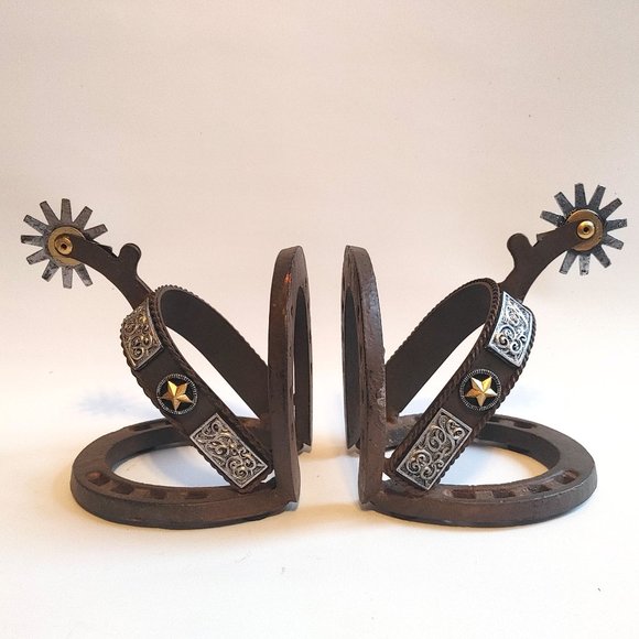 unbranded Accents Unique Horseshoe And Cowboy Spur Bookends The